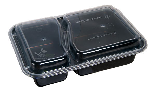 SafePro MC888 38 oz. Rectangular Microwaveable Containers Combo, Black Bottom, 150/cs